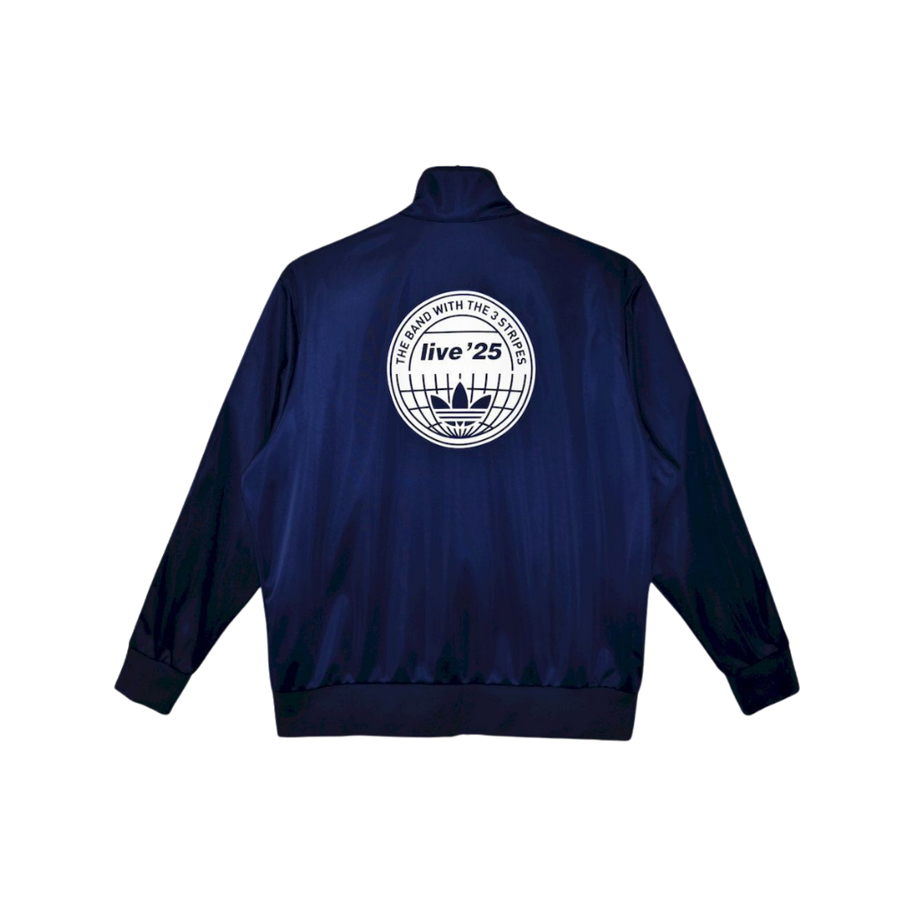 Chamarra Oasis x Adidas Live '25 Azul Marino - vista trasera