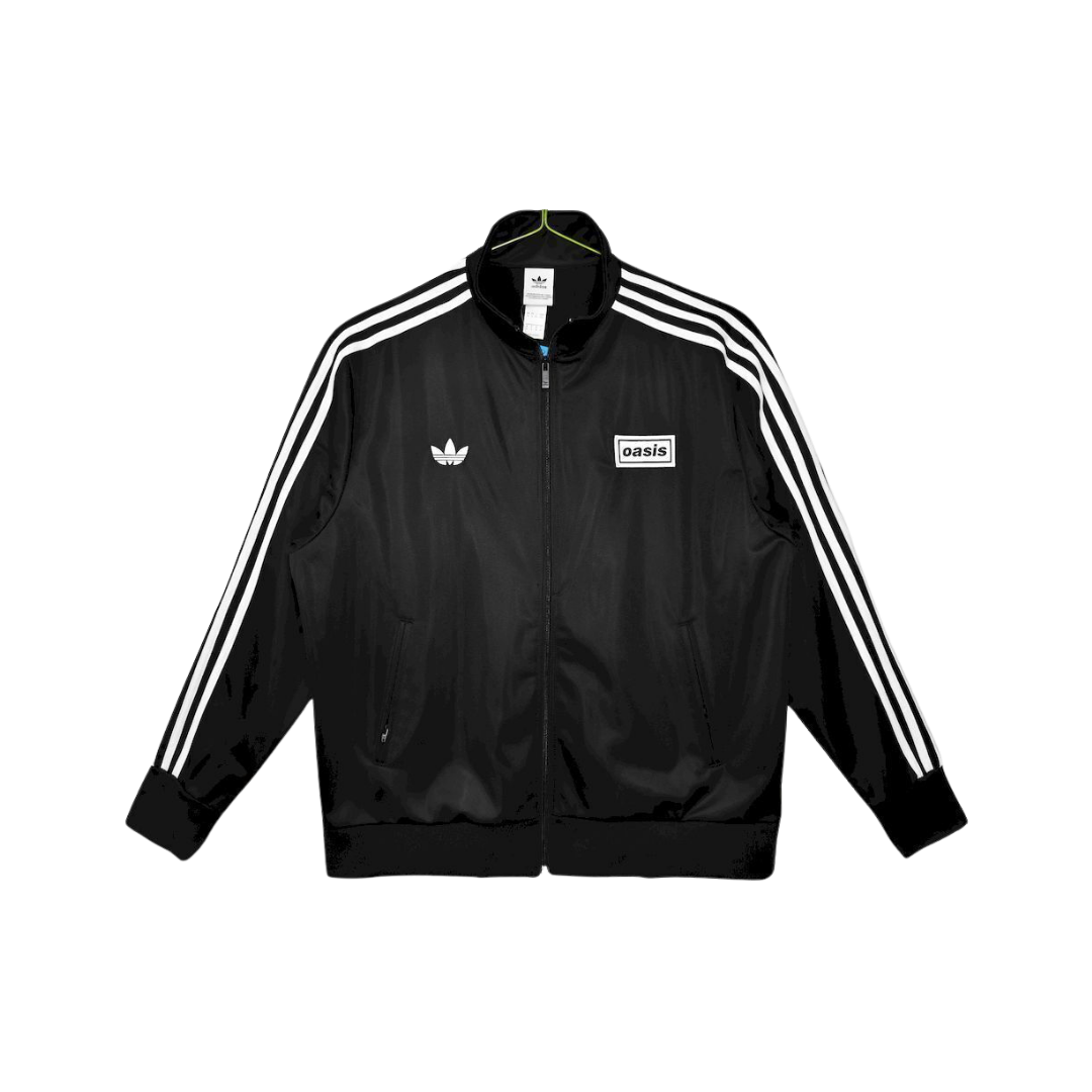 Chamarra Oasis x Adidas Live '25 Negra - vista frontal